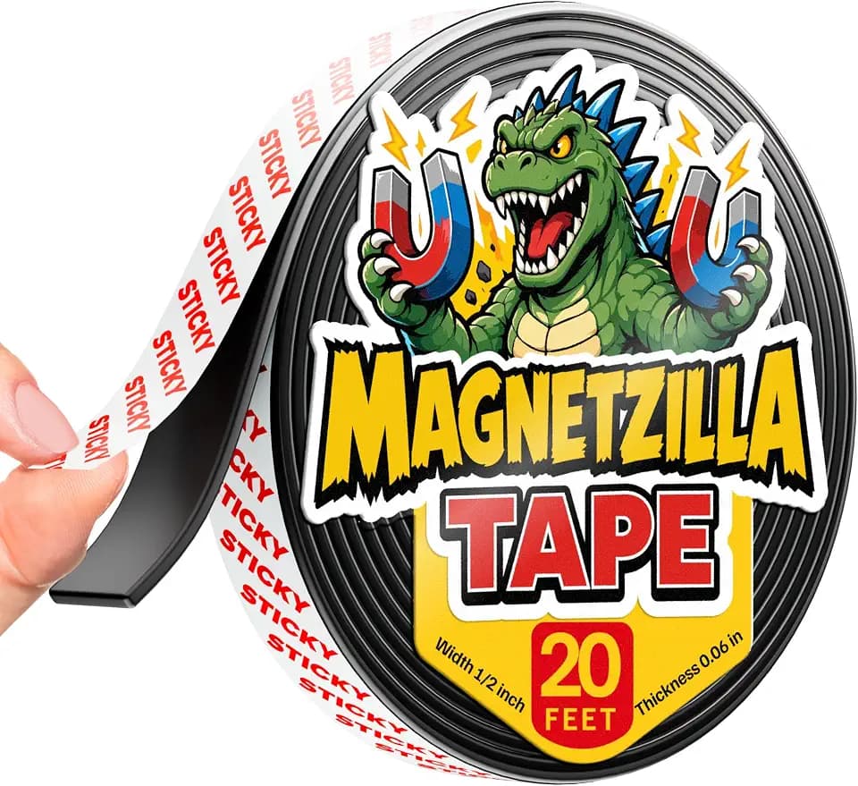 Super Sticky Magnetic Tape for DIY & Crafts, 20ft x 1/2in (6m x 1.25cm)