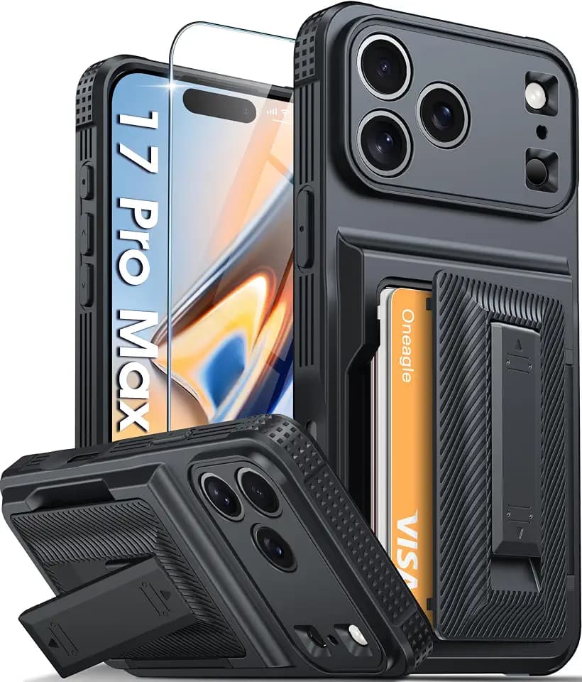 Oneagle Wallet for iPhone 17 Pro Max Case with Card Holder & Kickstand