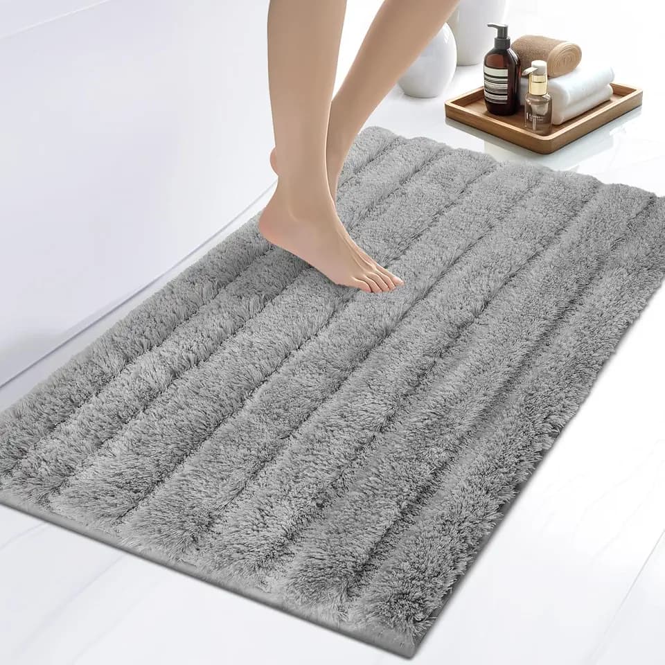 Washable Bathroom Rug 24" x 36", Extra Soft Bath Mat, Absorbent and Non Slip Bath Rug for Shower, Bathtub, Sink, Floor