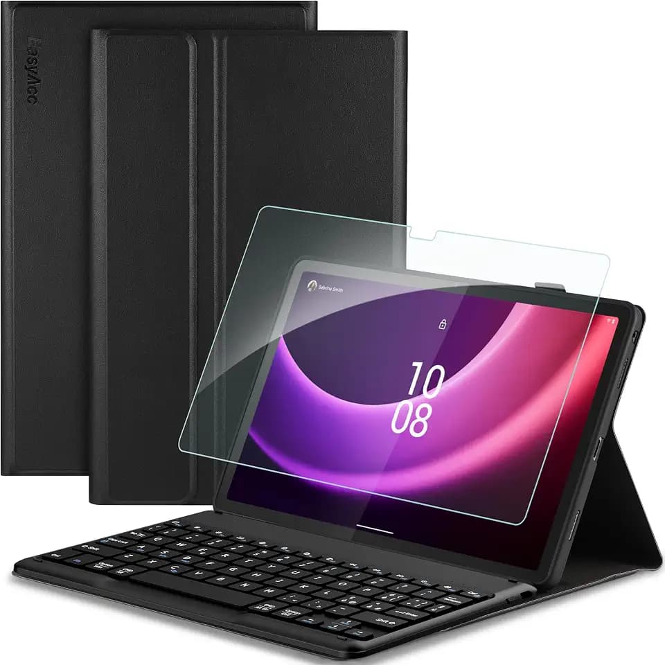 EasyAcc Italienisch Tastatur Hülle Kompatibel mit Lenovo Tab P11 (2nd Gen) 11.5 Zoll TB350FU/TB350XU 2022, Tastatur Magnetische Kabelloser Bluetooth Abnehmbare Bluetooth, Schwarz