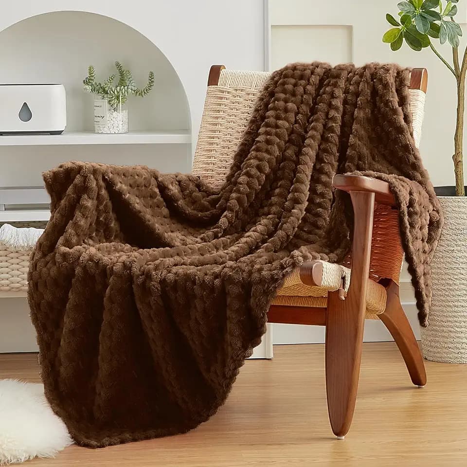 EXQ Home Turtle Shell Twin Size Throw Blanket Coffee for Couch & Sofa