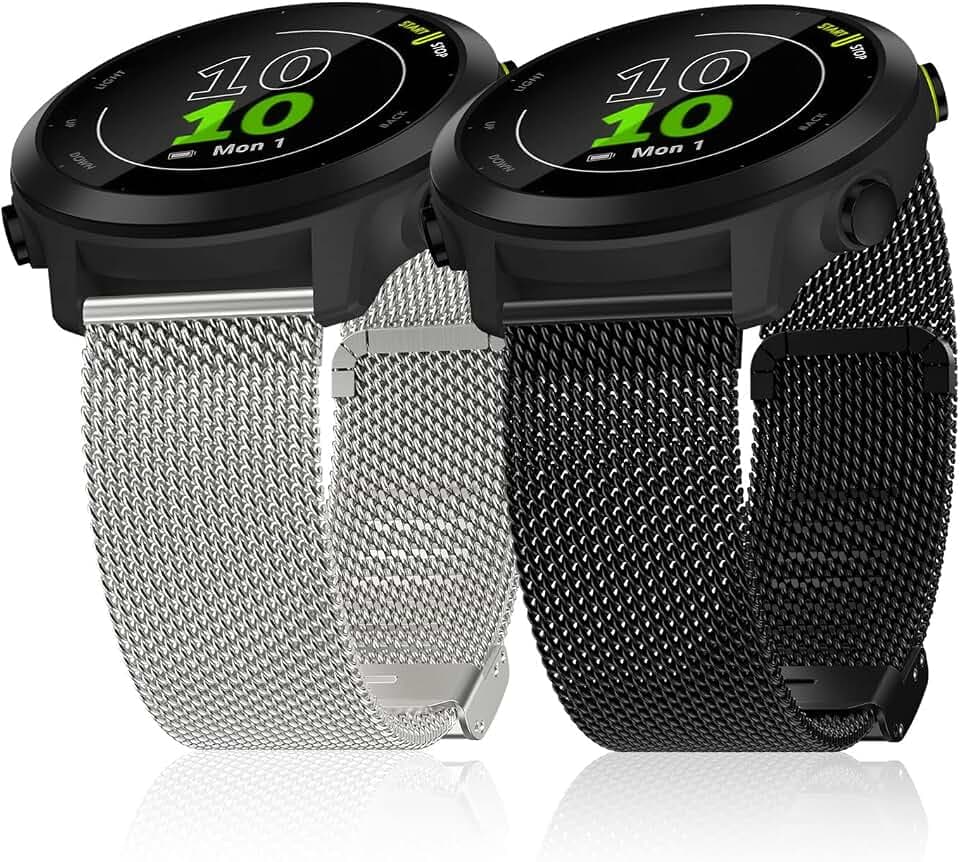 YABZOZ 20mm Armband Kompatibel mit Amazfit GTS 4 Mini/GTS 4 3 2/GTS 2 Mini/GTS 2e/GTS/Bip 3 Pro/Bip 3/Bip U Pro, Metall Ersatzband Kompatibel mit Garmin Venu 2 Plus/Venu Sq 2 Music