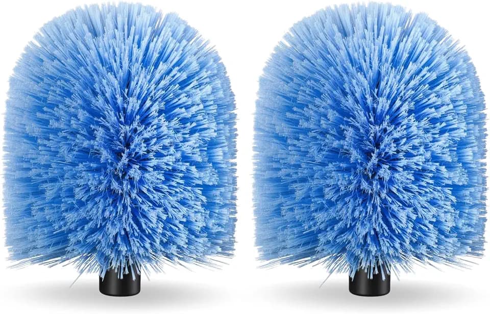 2 Pack Screw on Webster Cobweb Duster Head for Pole,Spider Web Remover Brush, Cobweb Duster Head Attachment,Fits Standard 3/4 inch Threaded Poles(Big, Blue)