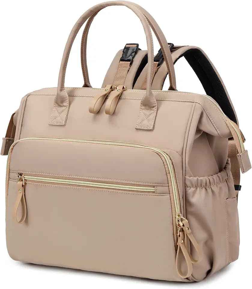 LORADI Large Diaper Bag Tote Backpack (Mocha, Large-20L)