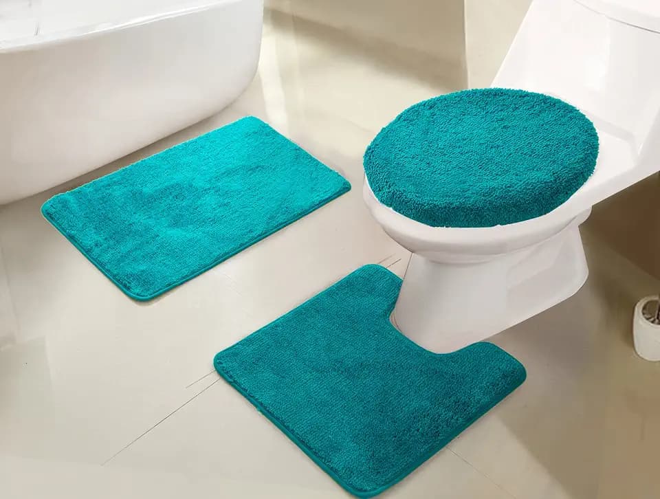 RT Designers Collection Imperial 3-Piece Bath Rug Set in Teal