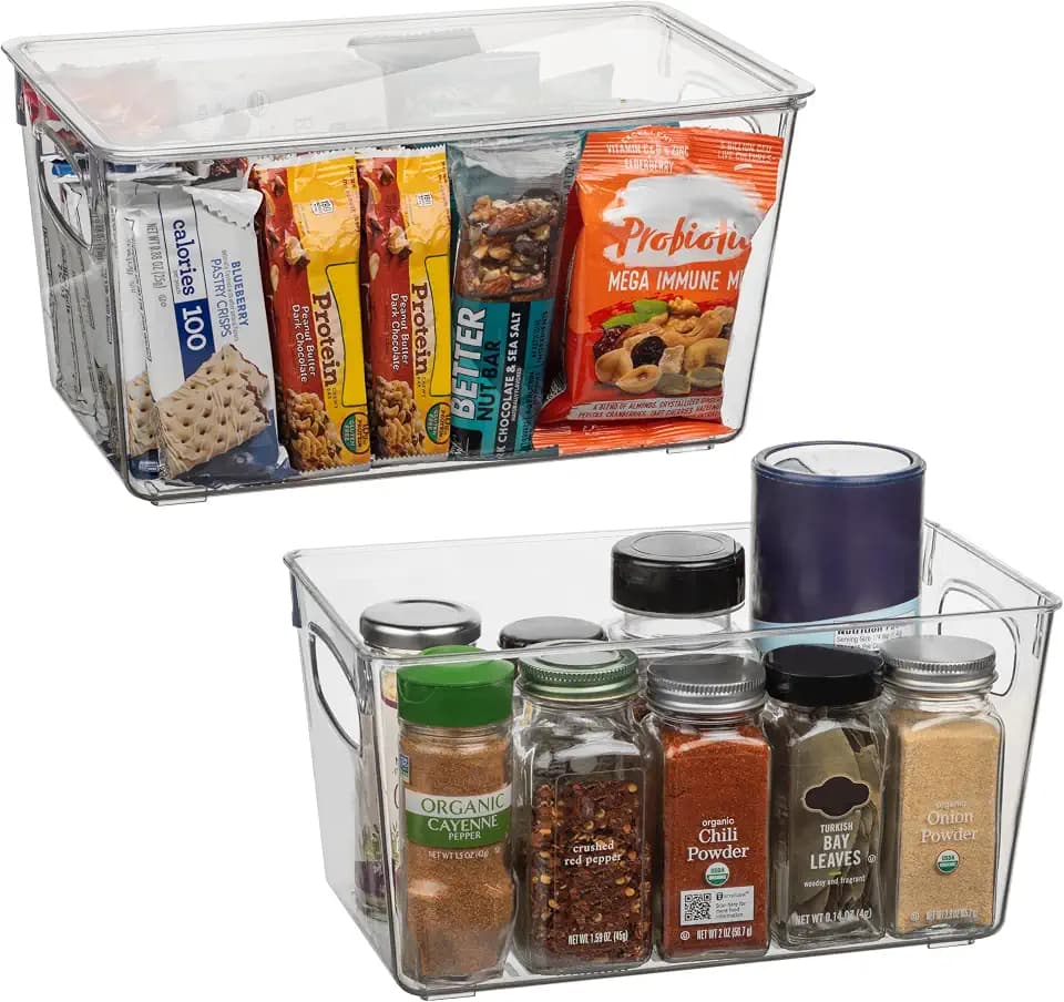 ClearSpace Pantry Storage Bins with Lids for Kitchen & Fridge, 2 Pack