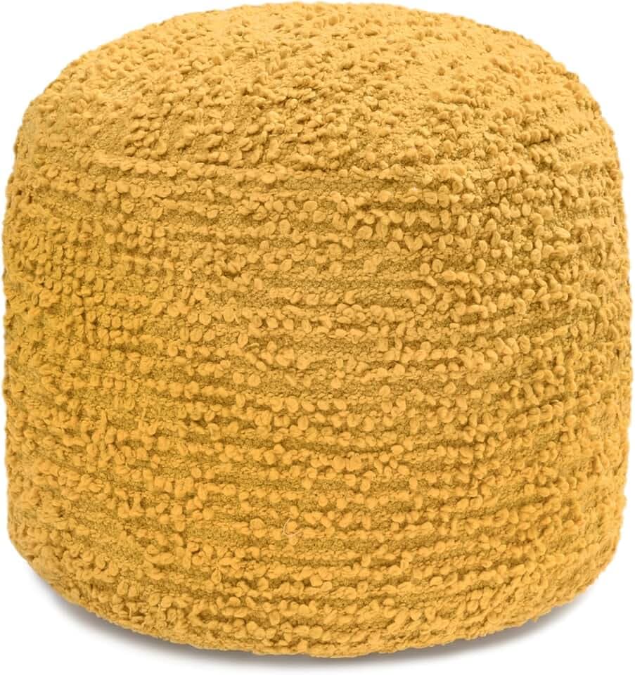 Anji Mountain 17" H x 22" W Handmade Pouf Ottoman for Living Room & Couch
