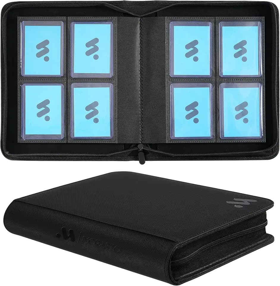 4 Pockets Top Loader Binder,Holds 128 3" x 4" Rigid Cards