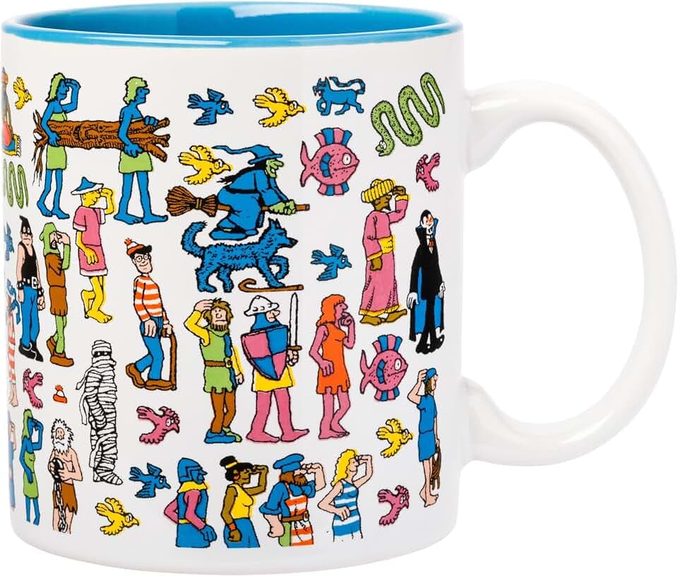 Silver Buffalo Where's Waldo Crowd Scene Puzzle, Ceramic Mug, 20oz