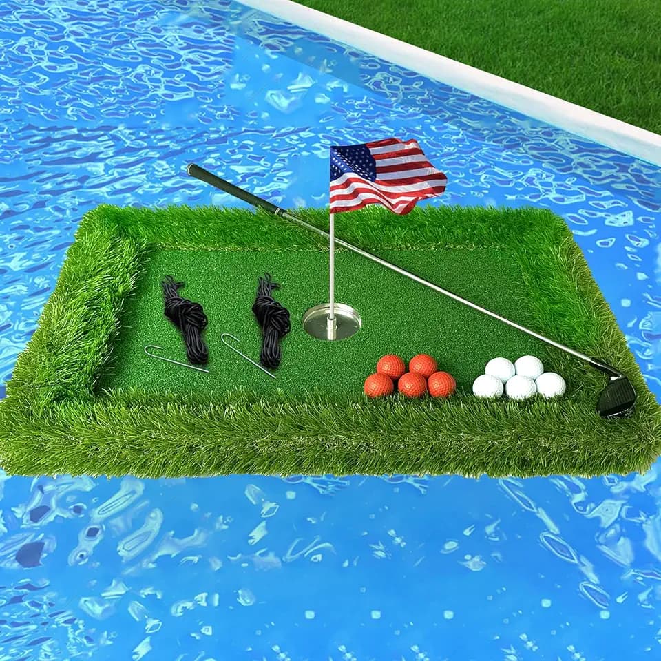 Floating Golf Green for Pool, Golf Club Set with 36" Golf Wedge