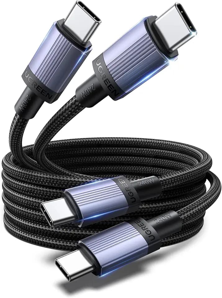 UGREEN 240W USB C Cable 2-Pack, Fast Charging for Laptops & Phones, 6.6ft