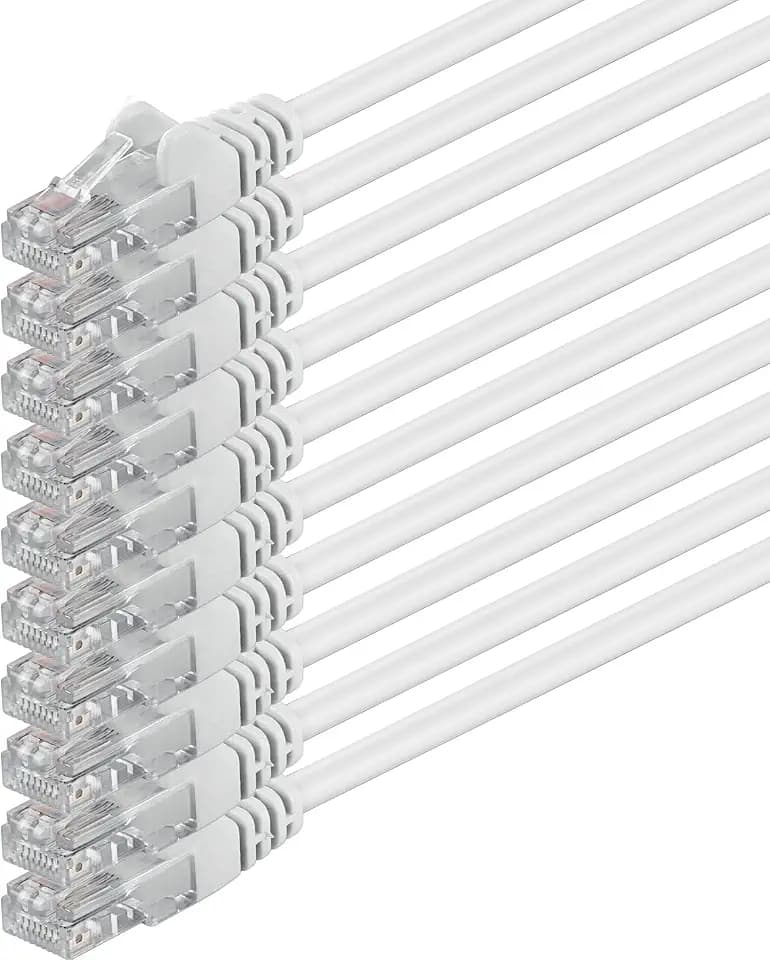 1aTTack.de 3.0m CAT.6 CAT6 Ethernet-Lan-Kabel 1000 Mbit/s, 10x - weiß