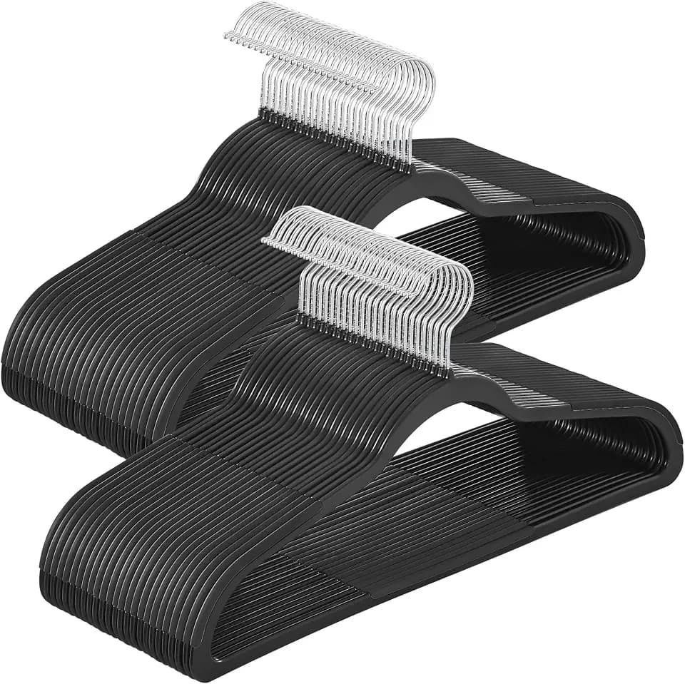 SONGMICS Plastic Clothes Hangers, Pack of 50, Space-Saving