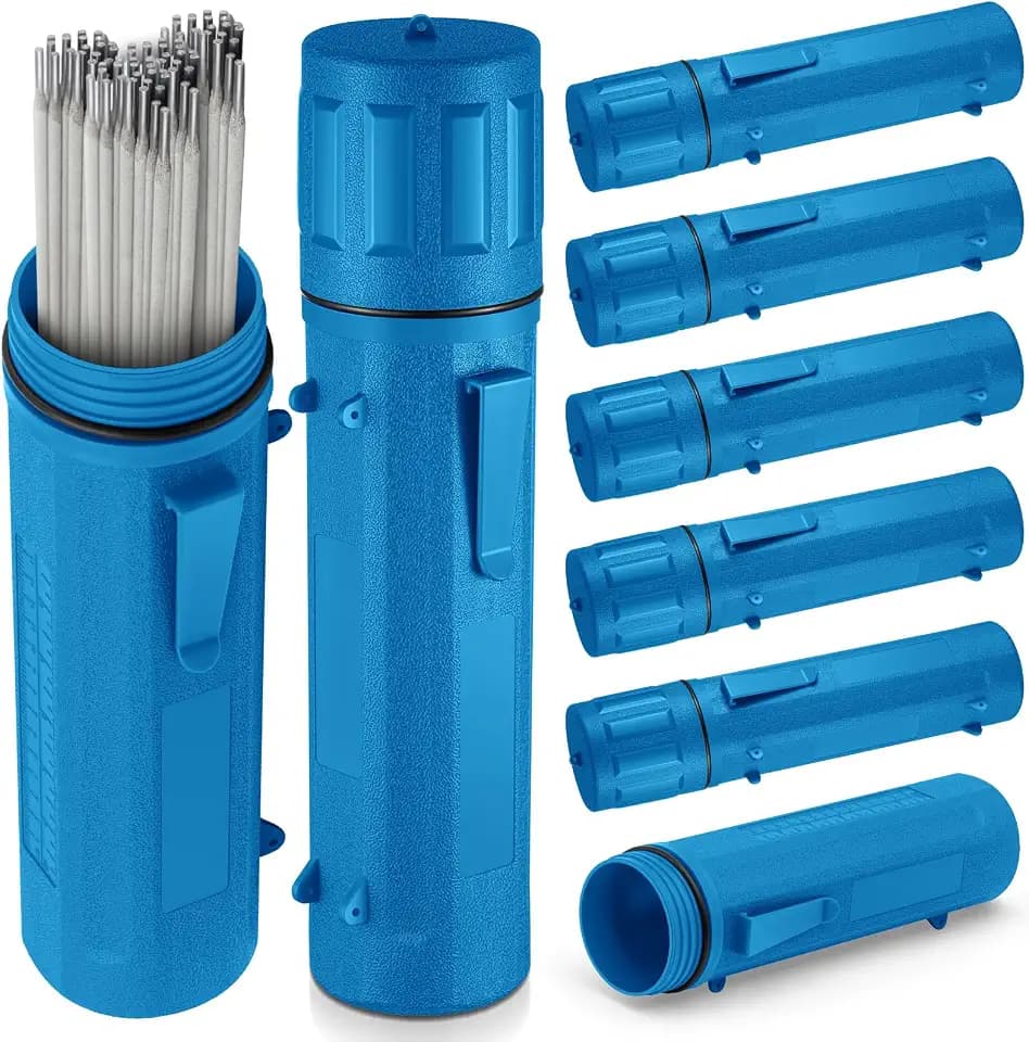 8 Pcs Welding Rod Storage Container, 14'' Sealed Waterproof, Blue