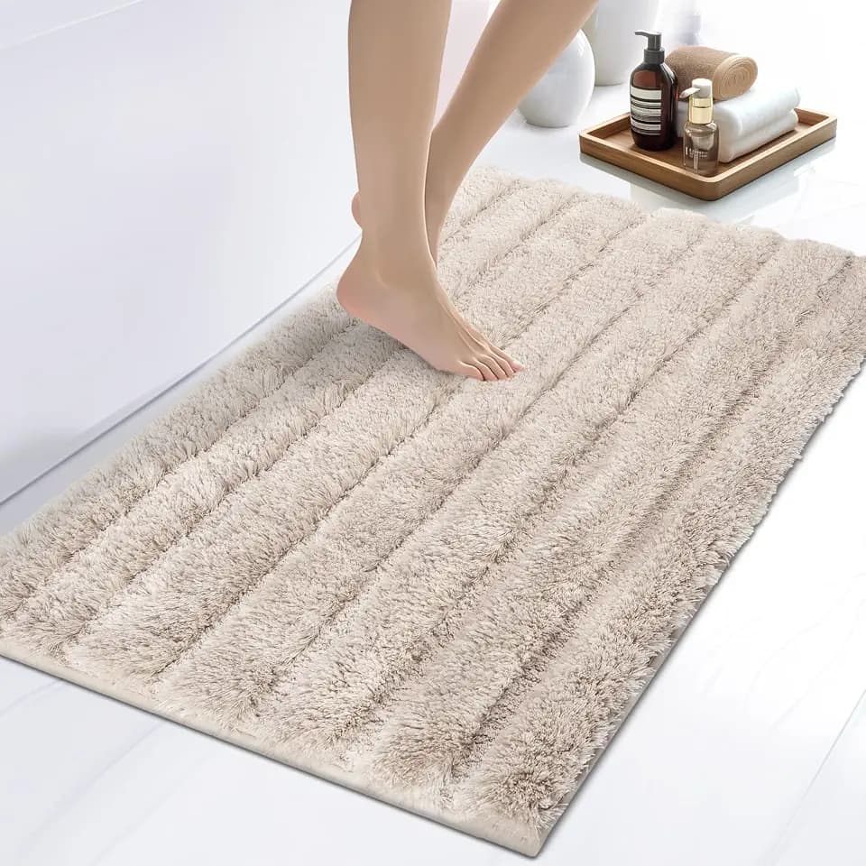 Washable Bathroom Rug 20" x 30", Extra Soft Bath Mat, Absorbent and Non Slip Bath Rug for Shower, Bathtub, Sink, Floor