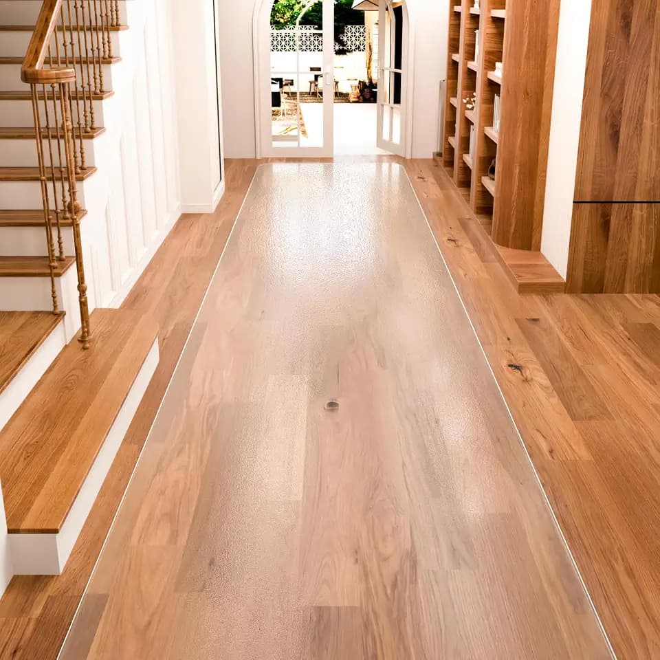 Clear Runner Rug 3'x10' for Hallway – Non Slip Waterproof Vinyl Carpet