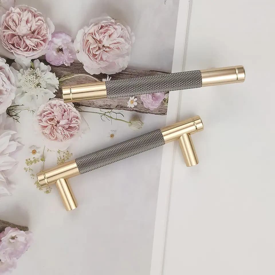 10 Stück Schrankgriffe Goldgrau Moderne Möbelgriffe 96mm