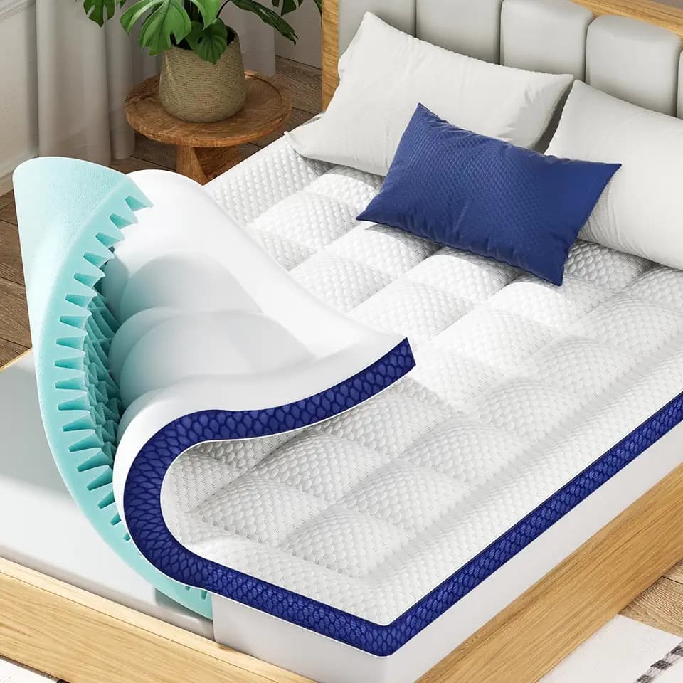 BEDELITE Dual Layer Queen Size Memory Foam Mattress Topper
