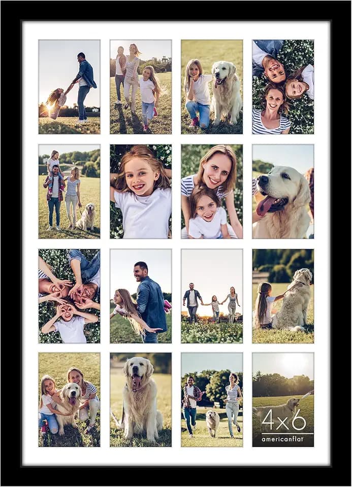 Americanflat 4x6 Collage Picture Frame - Fits 16 - Engineered Wood - Black