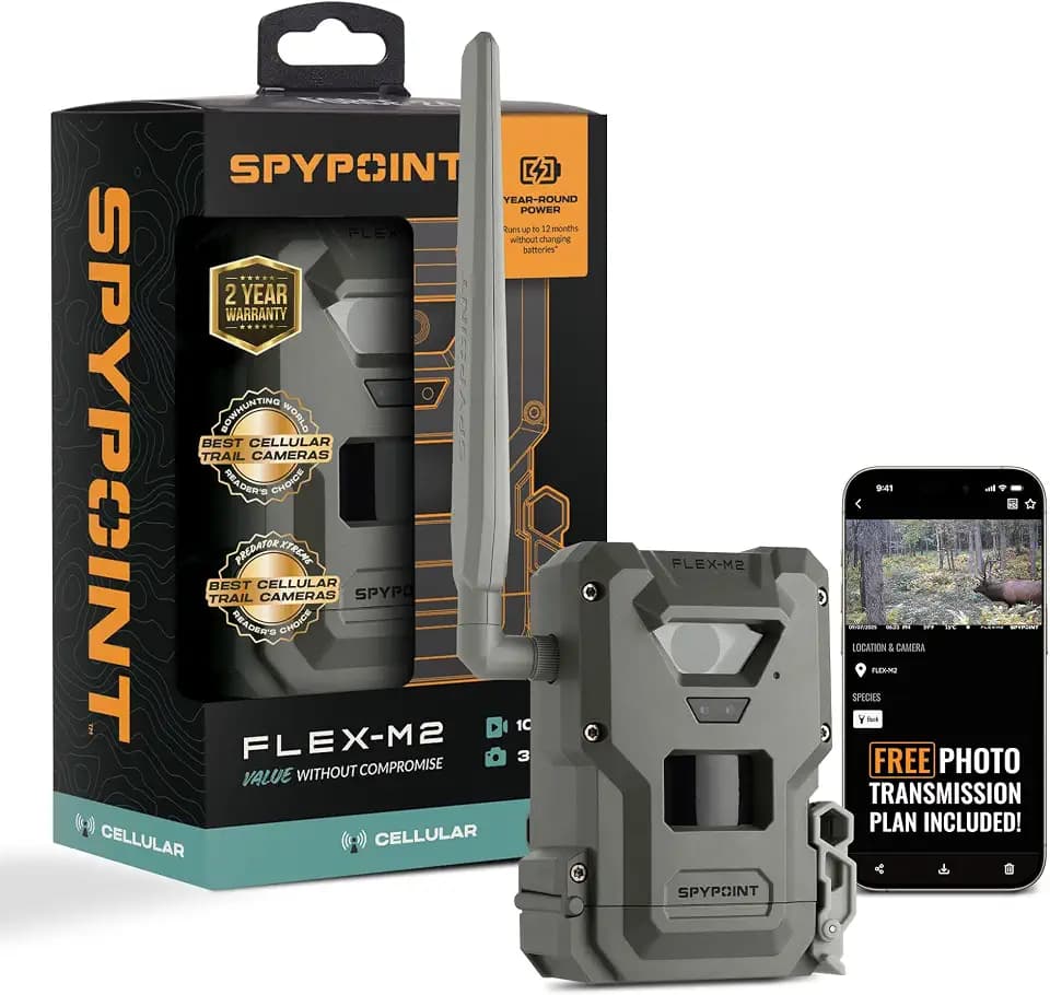 SPYPOINT Flex-M2 Trail Camera, 32MP, 1080p, GPS, Dual-SIM LTE