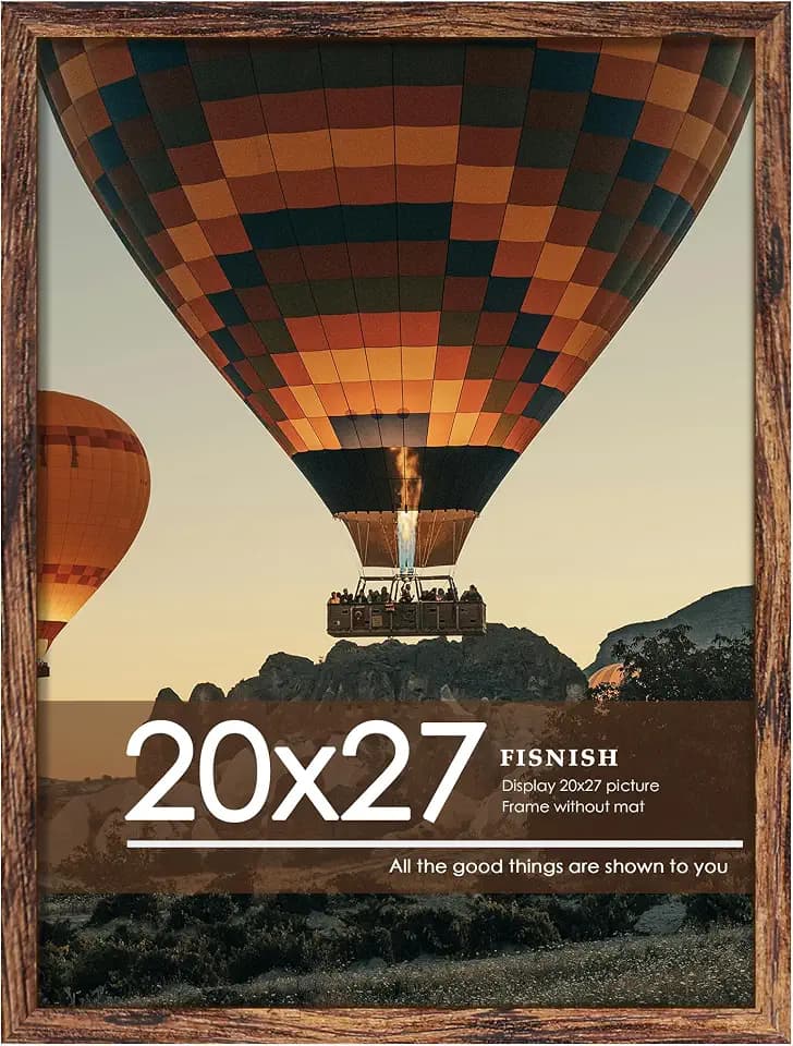 20x27 Picture Frame, Brown Poster Frame for Wall Mounting, 1 Pack