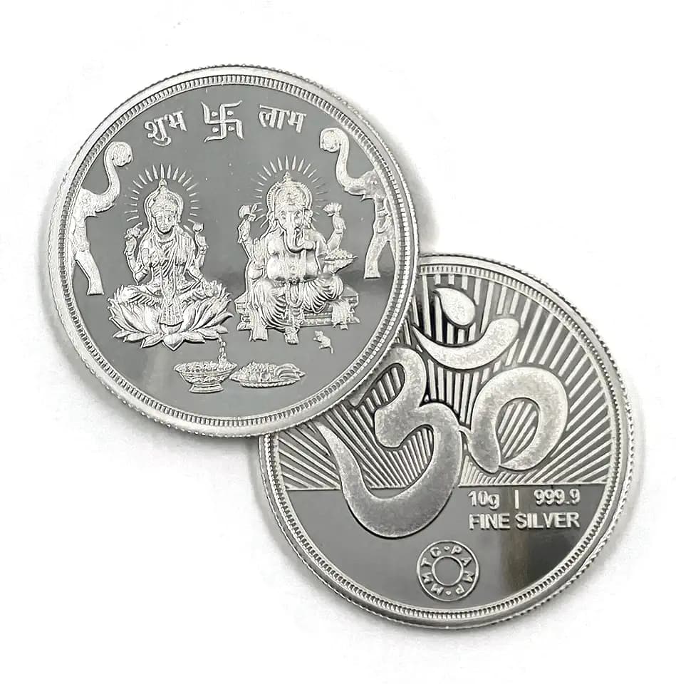 Lakshmi Ganesh Ji Gift Coin for Pooja, Diwali & Dhanteras