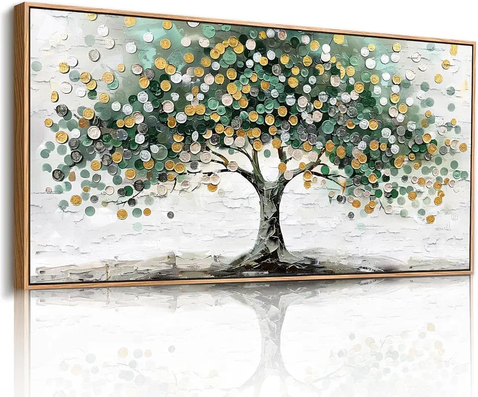 imjiayu Framed Tree of Life Wall Art Abstract Tree Canvas Print Wall Decor