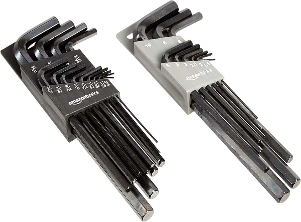 Amazon Basics Innensechskant-Schlüssel-Set mit langem Arm, 22er-Pack, SAE/metrisch