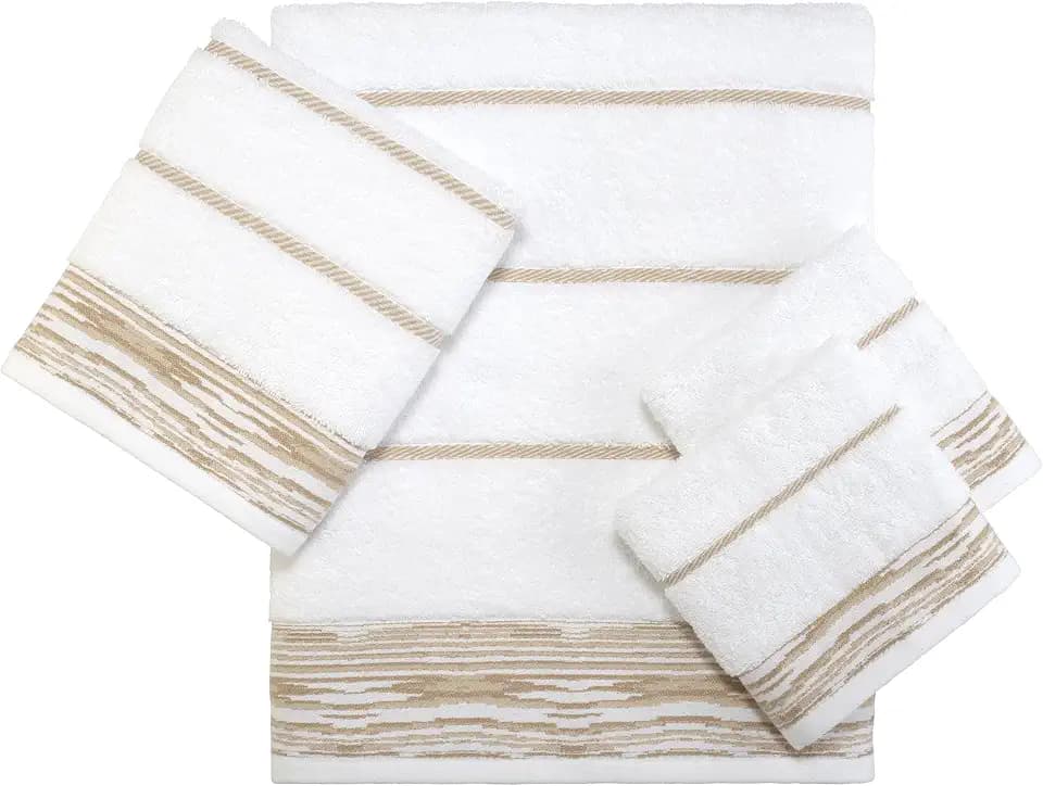 Nicole Miller - 4 Pack Washcloth, Hand & Bath Towel Set, Soft Cotton Towels