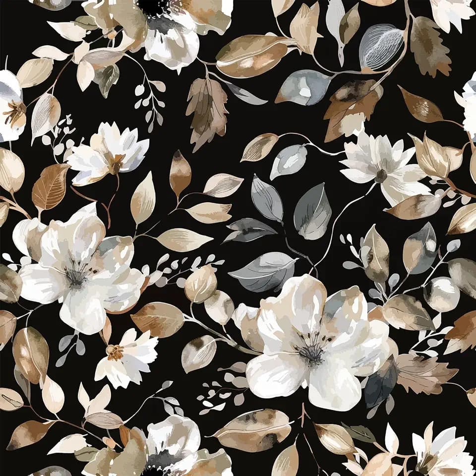 Vintage Dark Floral Peel and Stick Wallpaper 17.7" x 354"