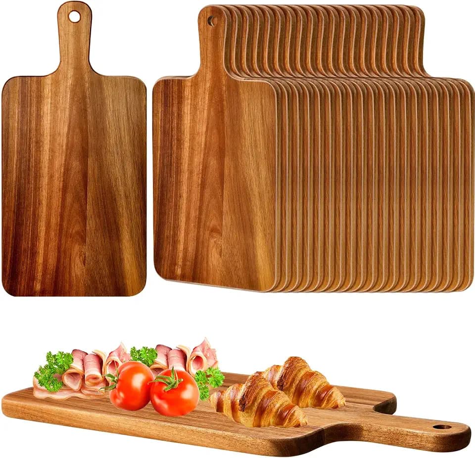 Nuenen 30 Pcs Cutting Boards with Handle,15.7 X 7.8 Inch,Acacia
