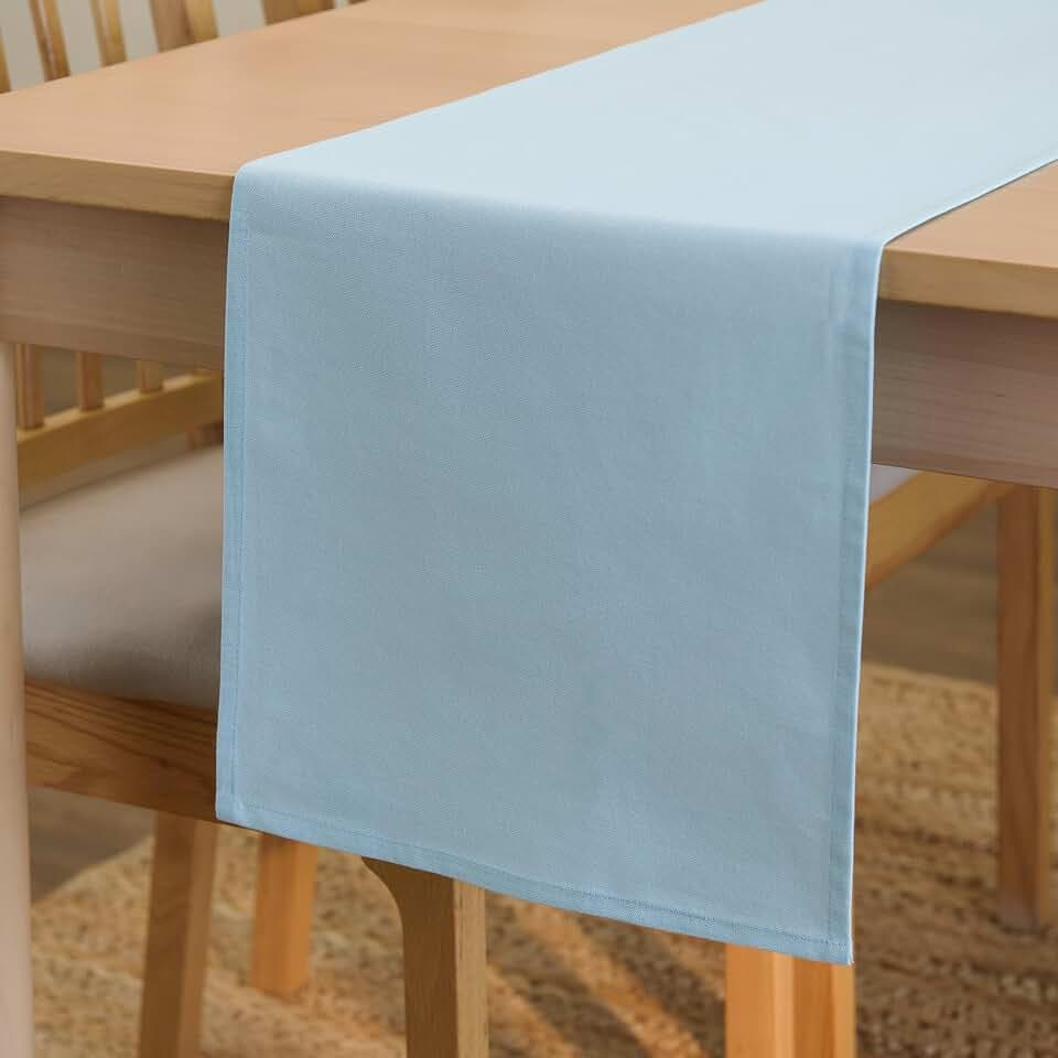 Encasa XO Table Runner, Cotton Canvas Dining Runner 13"x72"