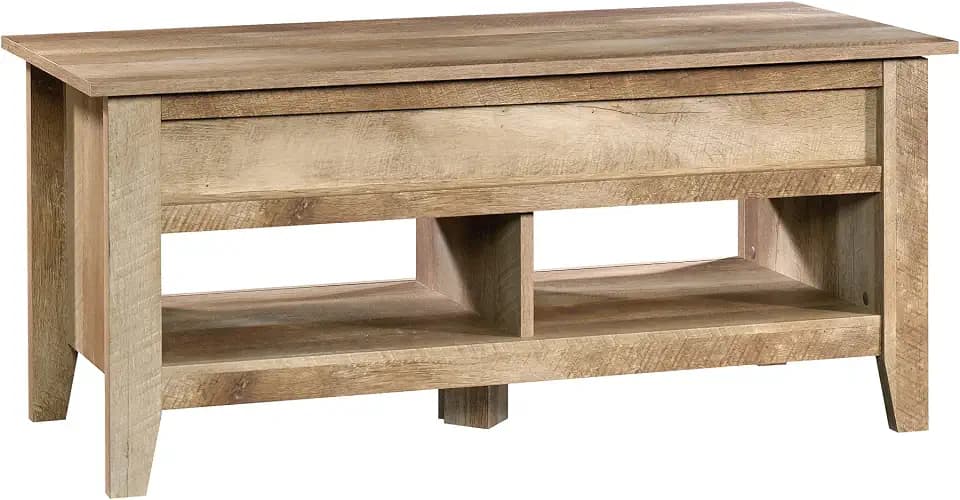 Sauder Dakota Pass Lift-Top Coffee Table, Craftsman Oak finish, L: 43.15" x W: 19.45" x H: 19.02"