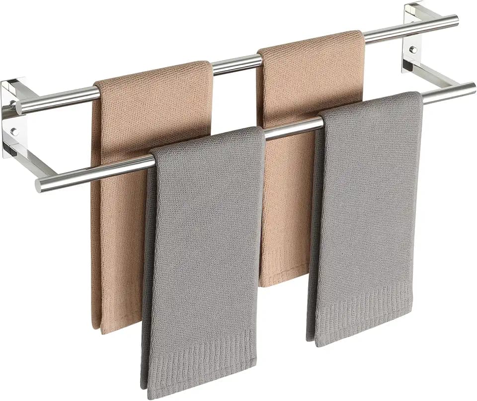 Alise 28‘’ Double Towel Bar for Bathroom Wall Mounted, Polished Chrome