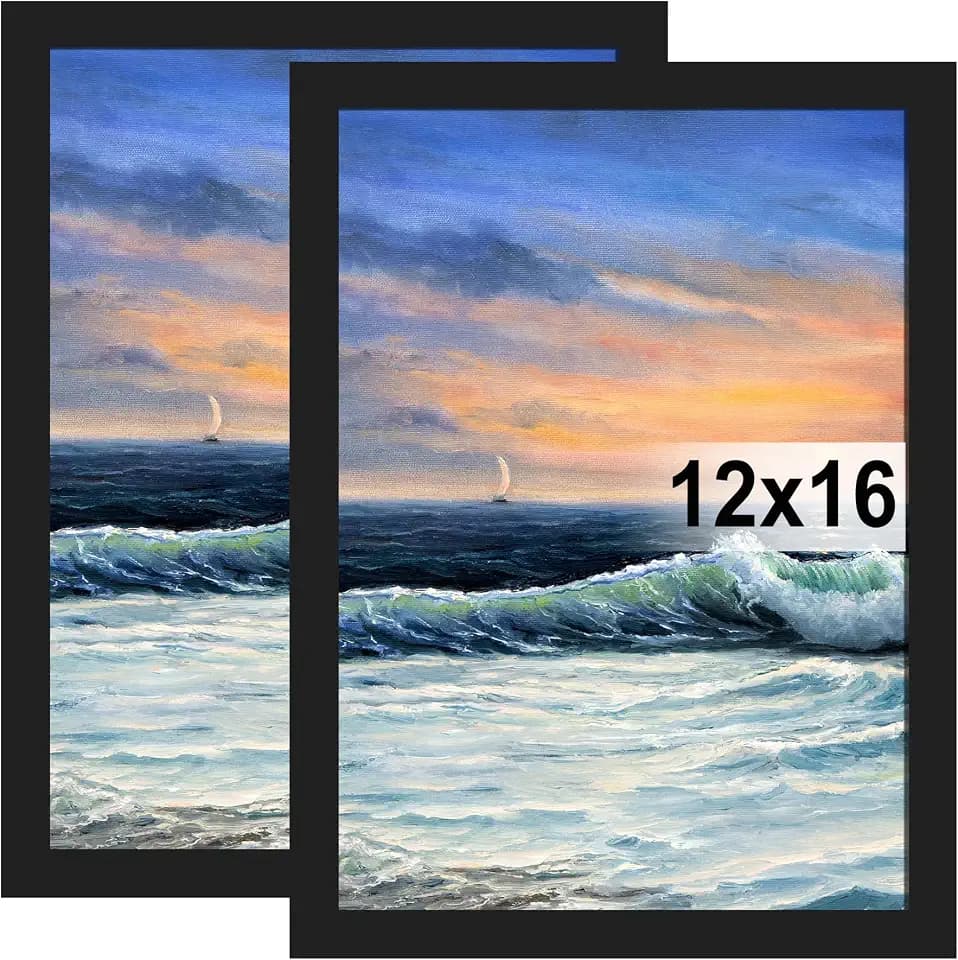 LUCKYLIFE 12x16 Frame Black for Wall Mounting, 2 Pack