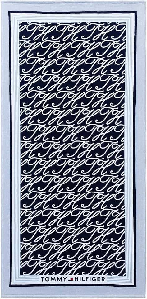 Tommy Hilfiger - Oversized Beach Towel, 100% Cotton, Plush & Absorbent