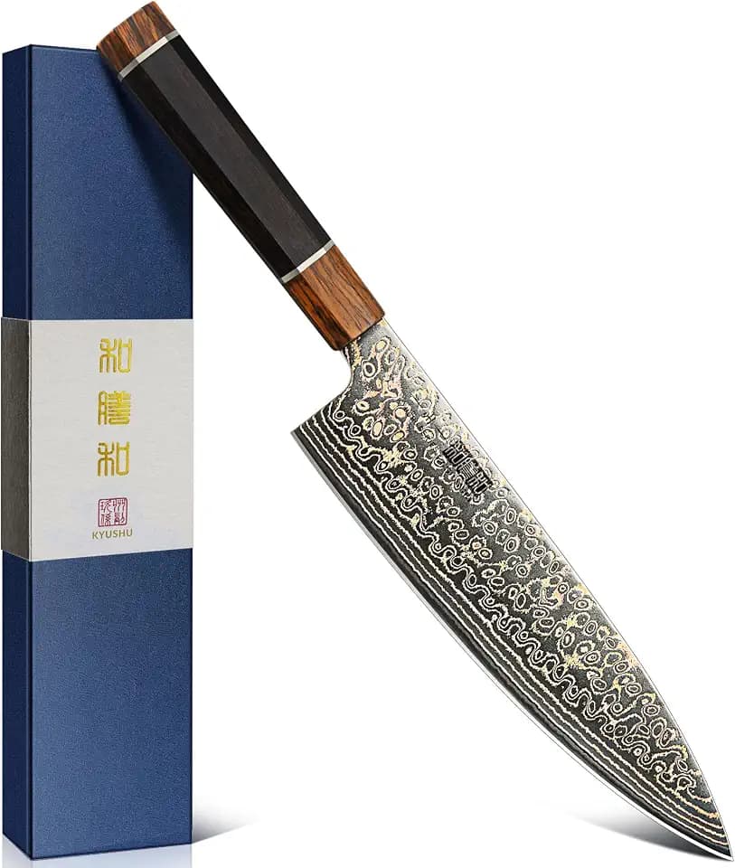 HOSHANHO 8" Damascus Chef Knife, 33-Layer Copper & Damascus Kitchen Knife