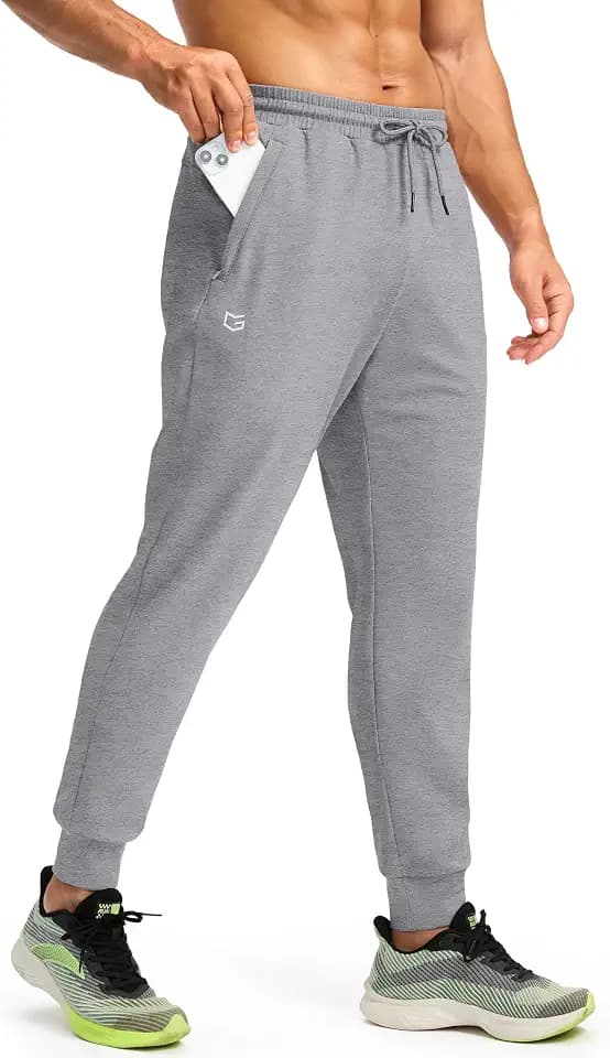G Gradual Men's Fleece Joggers with Zipper Pockets Winter Warm Sweatpants