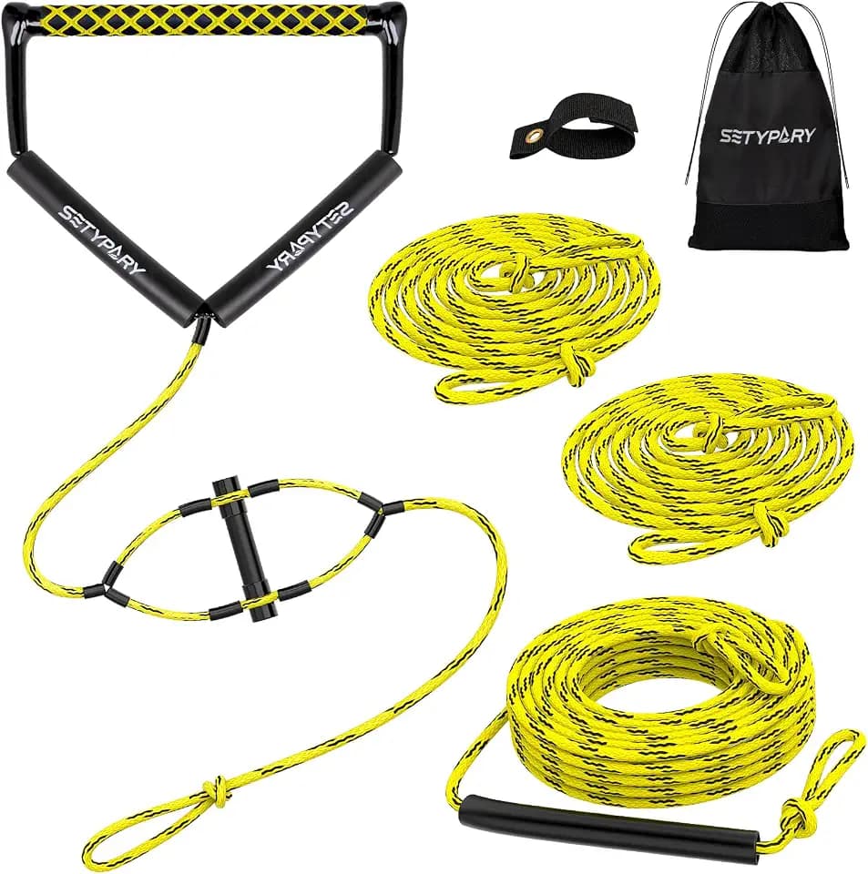 75FT Wakeboard Rope and Handle, Floating Water Ski Rope for Watersports, 4 Sections Ski Ropes for Water Skiing, Kneeboarding, Wakeboarding