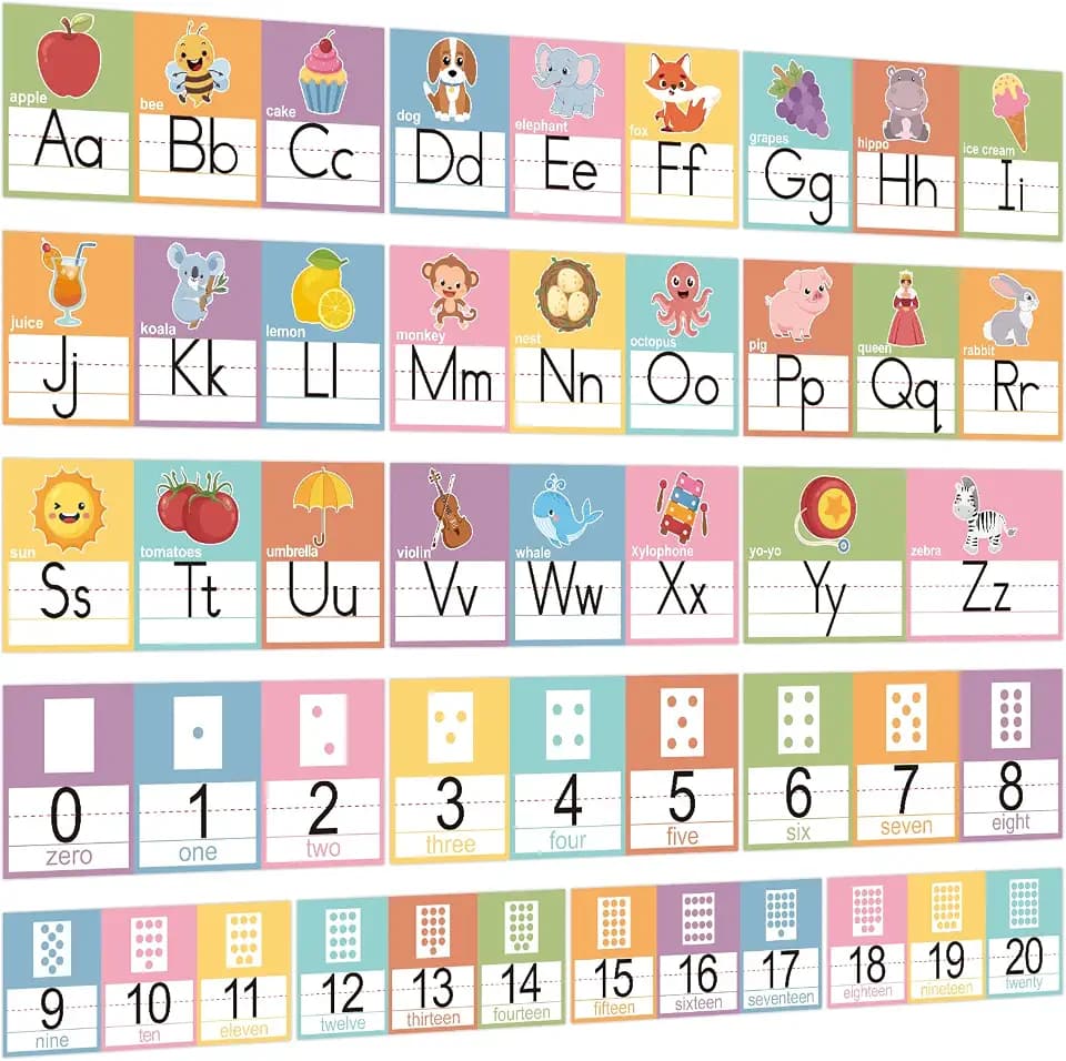 Alphabet Letters Line Bulletin Board for Classroom Wall ABC Number 0-20