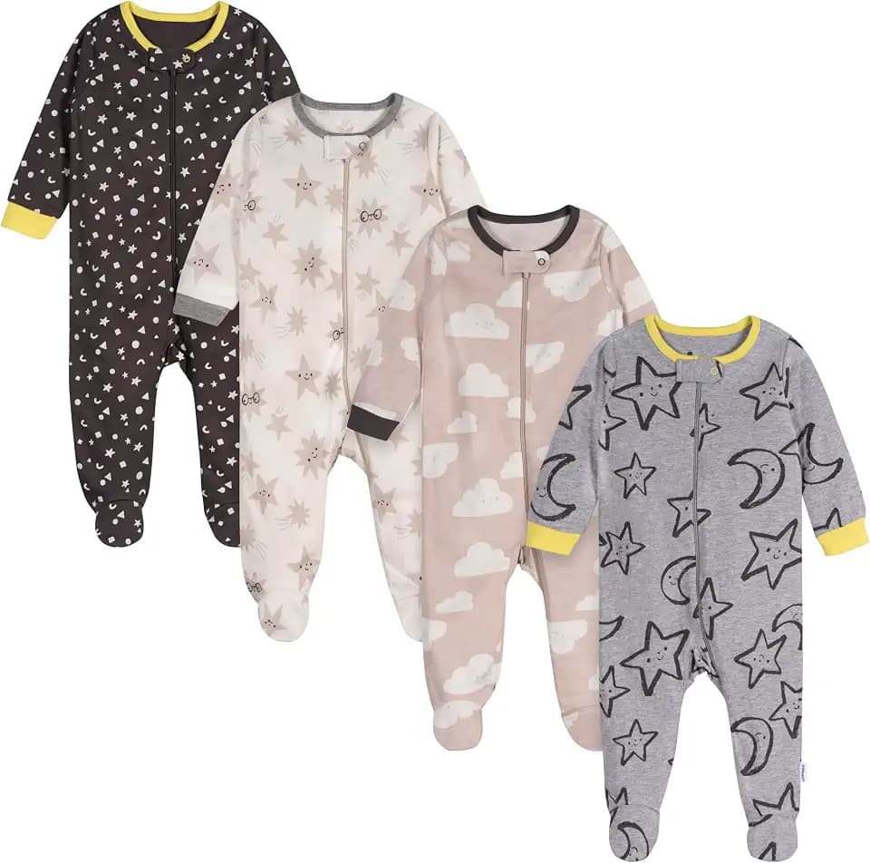 Onesies Brand Baby Boys & Girls 4-Pack Sleep 'N Play Footies Multi Pack