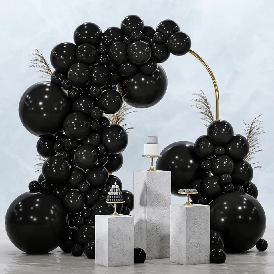 PartyWoo Black Balloons 100pcs Different Sizes of 18 12 10 5 Inch