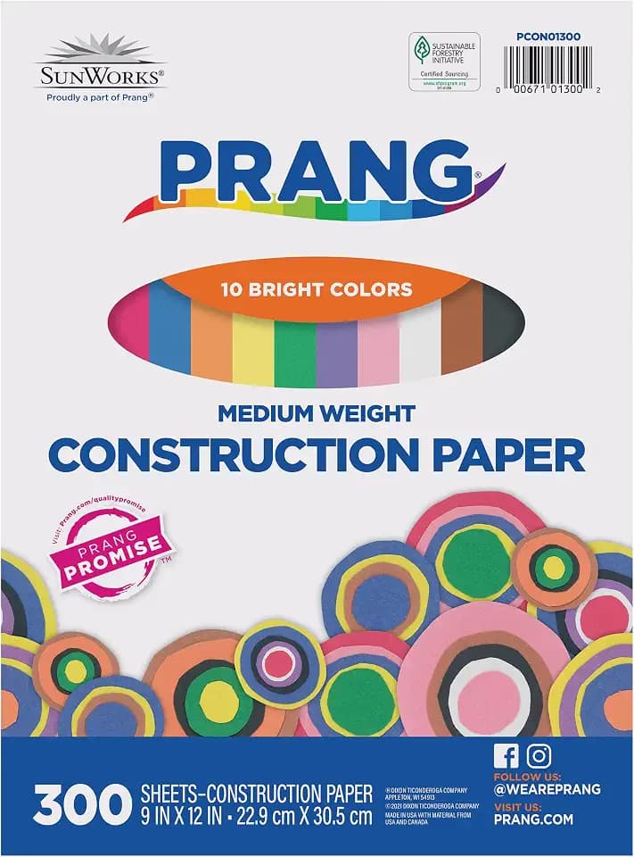 Prang Construction Paper, Stack, One Color, Standard Weight