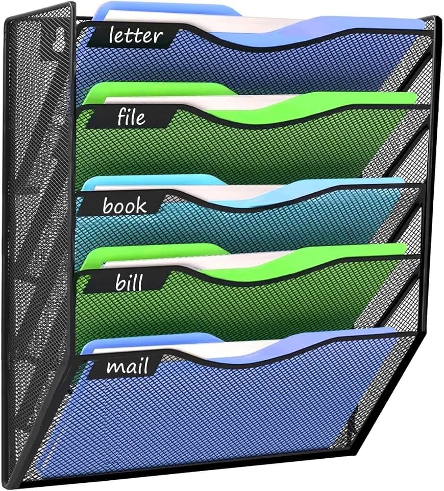 Kuntine.B Wall File Organizer Office Hanging Magazine Holder Wall File Organizer for Office Home