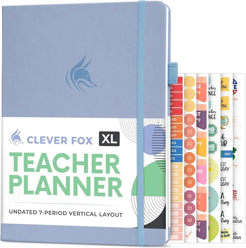 Clever Fox Teacher Planner, School & Homeschool Book, A4 Size Periwinkle