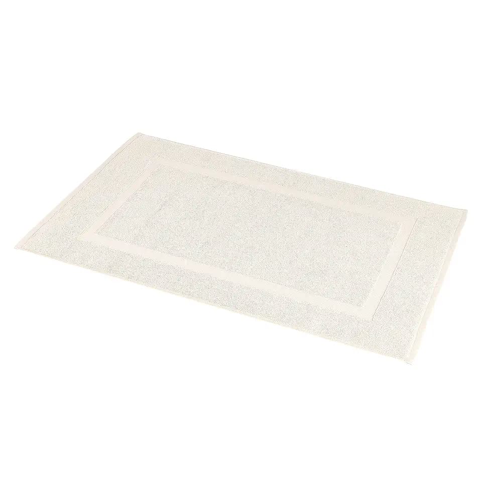 Amazon Basics Banded Bathroom Bath Rug Mat, Machine Washable, Super Absorbent, 100% Cotton, 20" W x 31" L, Cream