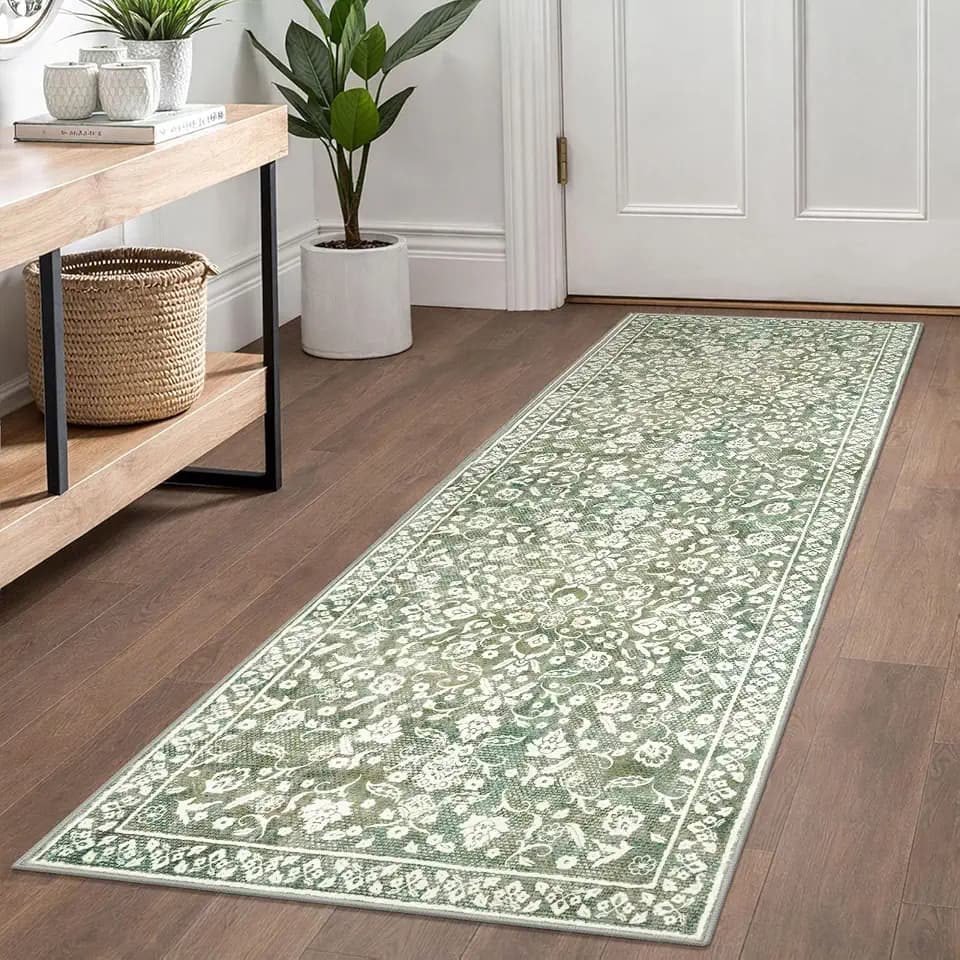 Washable Vintage 2x6 Runner Rug Non Slip Runners for Hallway