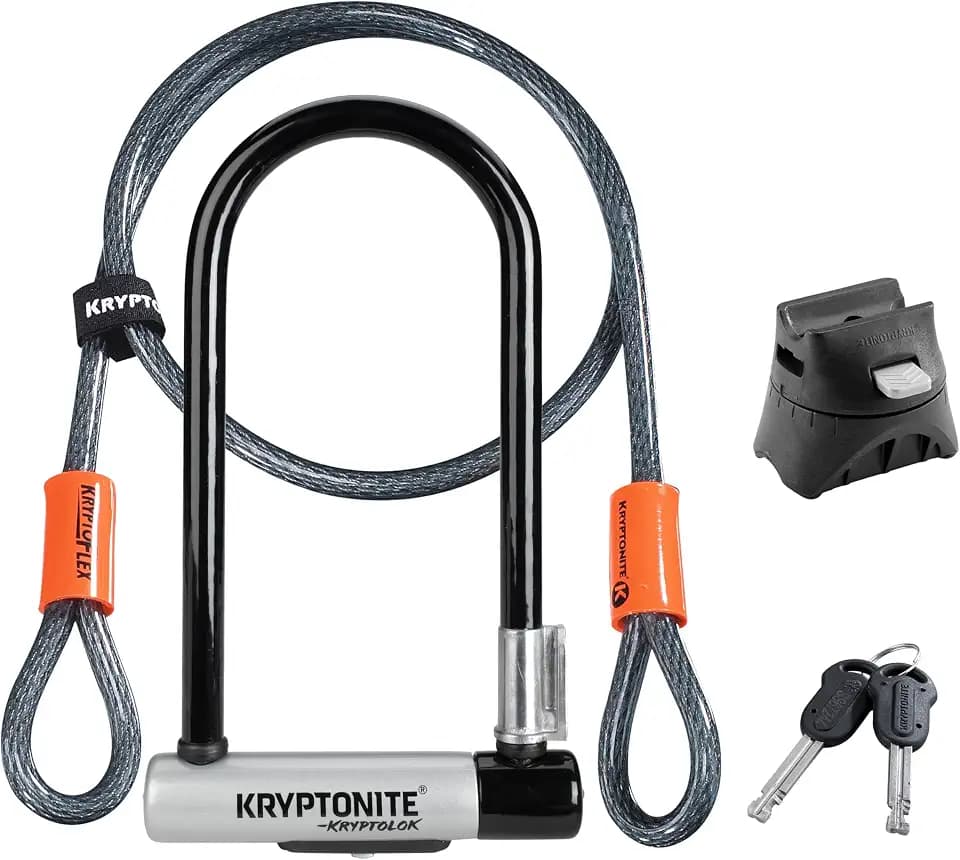 Kryptonite Kryptolok Standard Bike U-Lock, 12.7mm Shackle, 4ft Cable