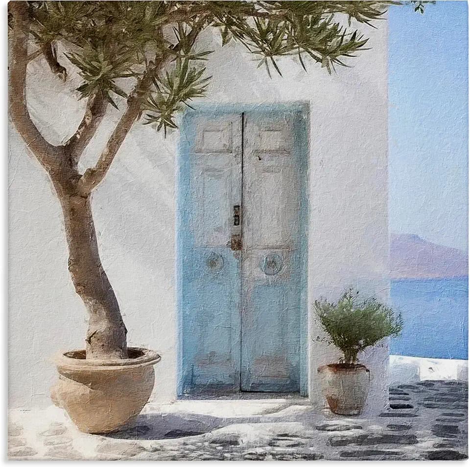 Stupell Industries 'Coastal Greek Door'| Canvas Art