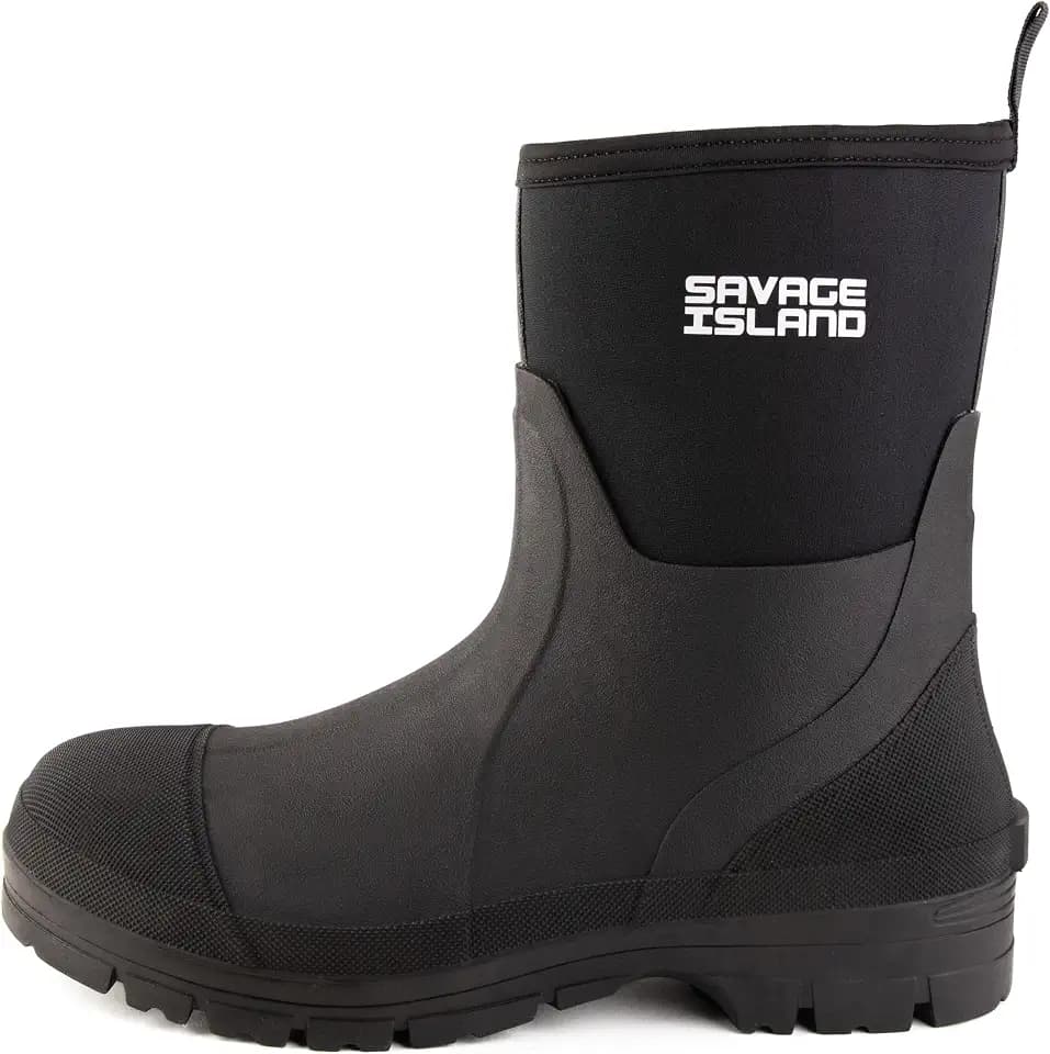 Savage Island Arran Kurze Neopren-Gummistiefel – Isolierte, warme in Schwarz und Grün